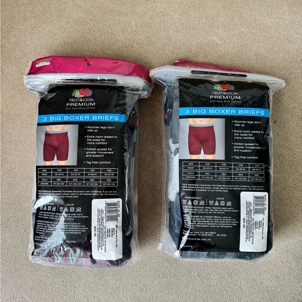 2 pack Fruit of the loom undergarments